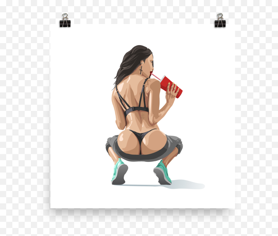 Download Printed Watercolour Hot Girl Poster Of A Woman - Sexy Swag Girl Dessin Animé Png,Hot Woman Png