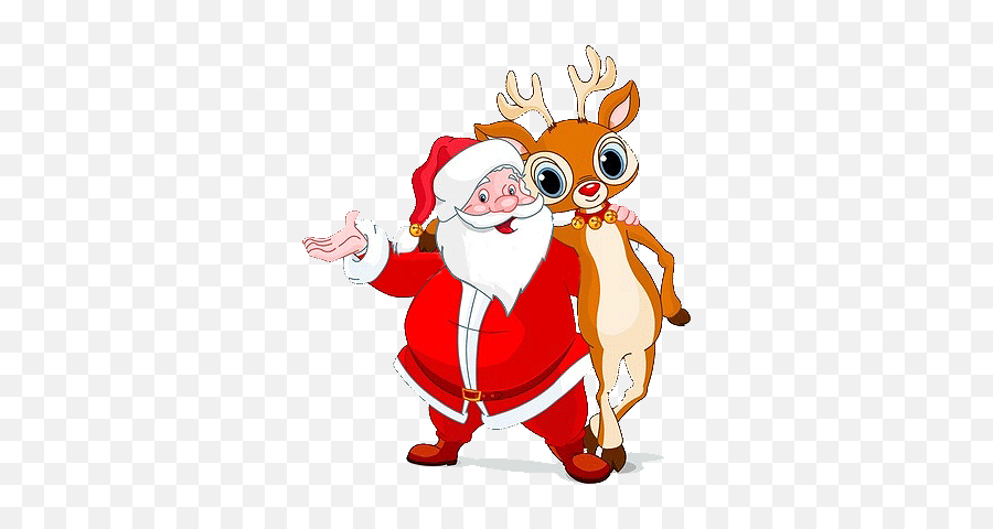 Library Of Reindeer And Santa Graphic Free Download Png - Santa And Reindeer Clipart,Santa And Reindeer Png