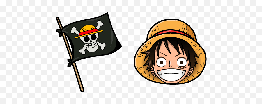 One Piece Monkey D Luffy Flag Cursor U2013 Custom Browser - Clip Art Png,Monkey D Luffy Png