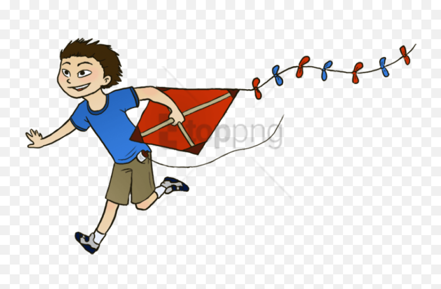 Download Free Png Kite Flying Day - Flew A Kite Cartoon,Kite Png