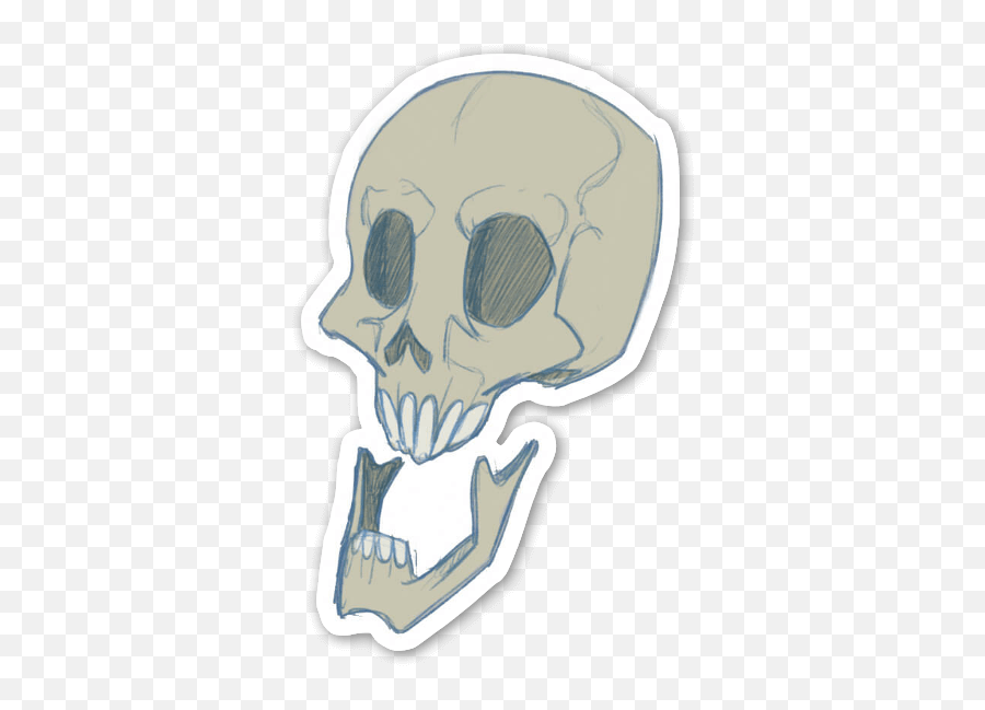 Download Hd Skull Kid Sticker - Calavera Transparent Png Calavera Boca Abierta Gif,Calavera Png