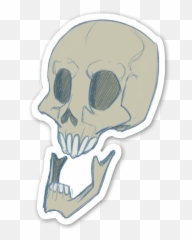 Download Hd Skull Kid Sticker - Calavera Transparent Png Calavera Boca Abierta Gif,Calavera Png