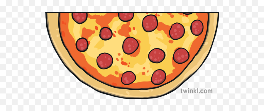 Round Pepperoni Pizza Half Slice 2 Topics Fractions Ks1 - Half A Pizza  Clipart Png,Pizza Slice Clipart Png - free transparent png images -  