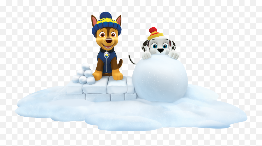 Download Hd Paw Patrol Marshall And Chase Winter Snow - Cartoon Png,Marshall Paw Patrol Png