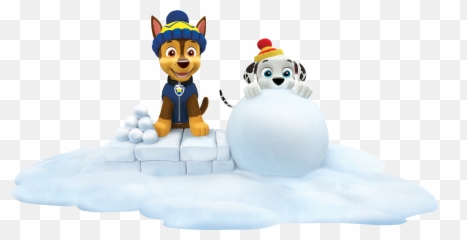 Download Hd Paw Patrol Marshall And Chase Winter Snow - Cartoon Png,Marshall Paw Patrol Png