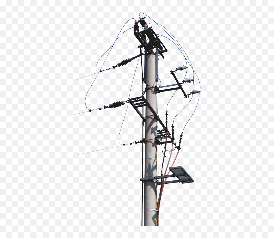 Concrete Poles And Construction Of The - Electric Pole Png,Power Lines Png