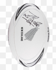 Zinzan Brooke Signed New Zealand Branded Rugby Ball - Oval png
