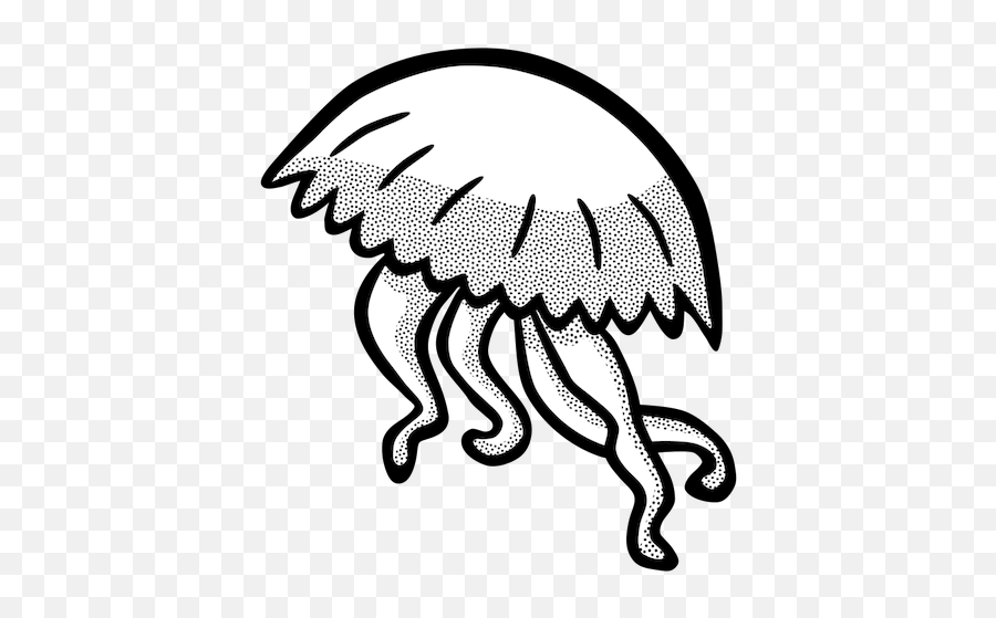 Jellyfish Free Svg - Jellyfish In Clipart In Black And White Png,Transparent Jellyfish