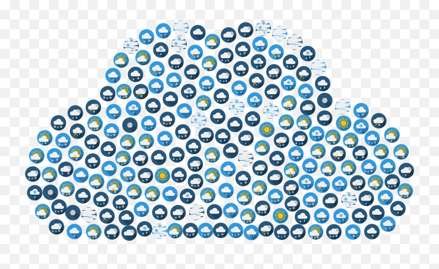 Cloud Composed Of Weather Icons Transparent Png - Stickpng Weather,Weather Icon Vector