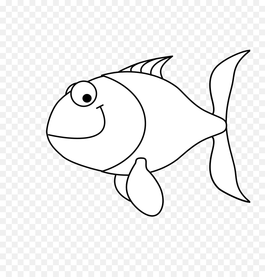Outline Banner Royalty Free Library Png - Fish Clipart Black And White,Fish Outline Png