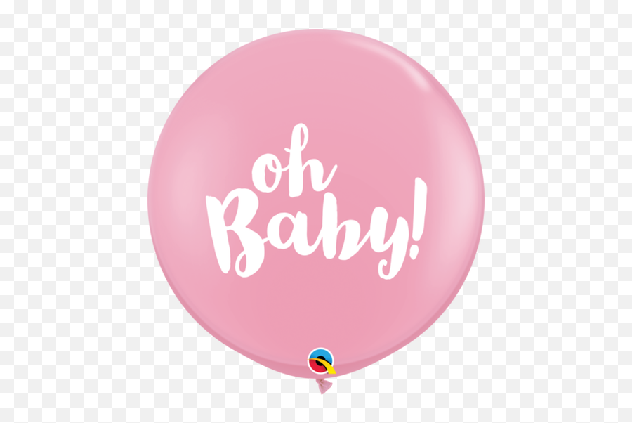 Jumbo Pink Oh Baby Balloon - Oh Baby Qualatex Png,Pink Confetti Png