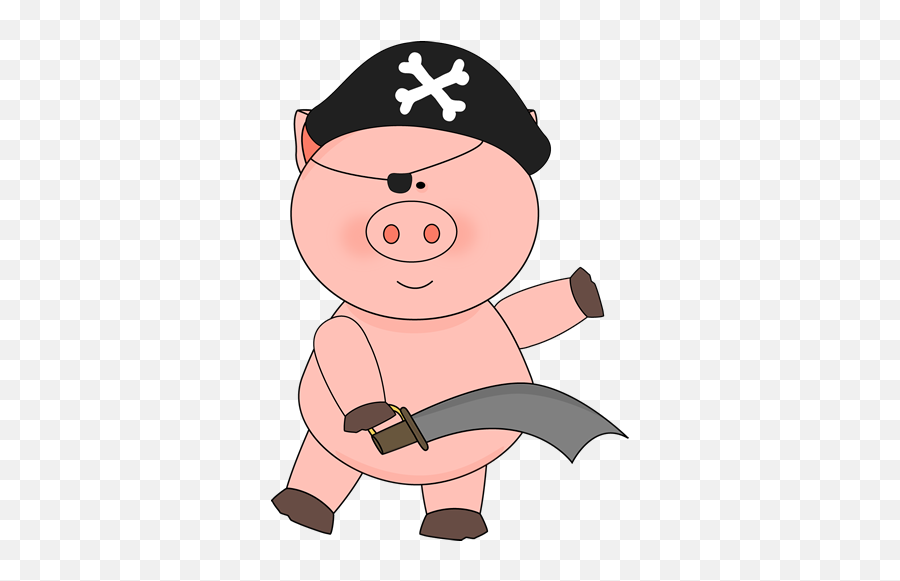Pig Pirate With A Sword - Pig With Eye Patch Png,Eye Patch Png