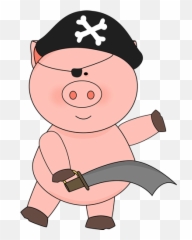 Pig Pirate With A Sword - Pig With Eye Patch Png,Eye Patch Png