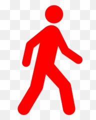 Walking Man Red Clip Art - Person Away Stick Figure Transparent Background png