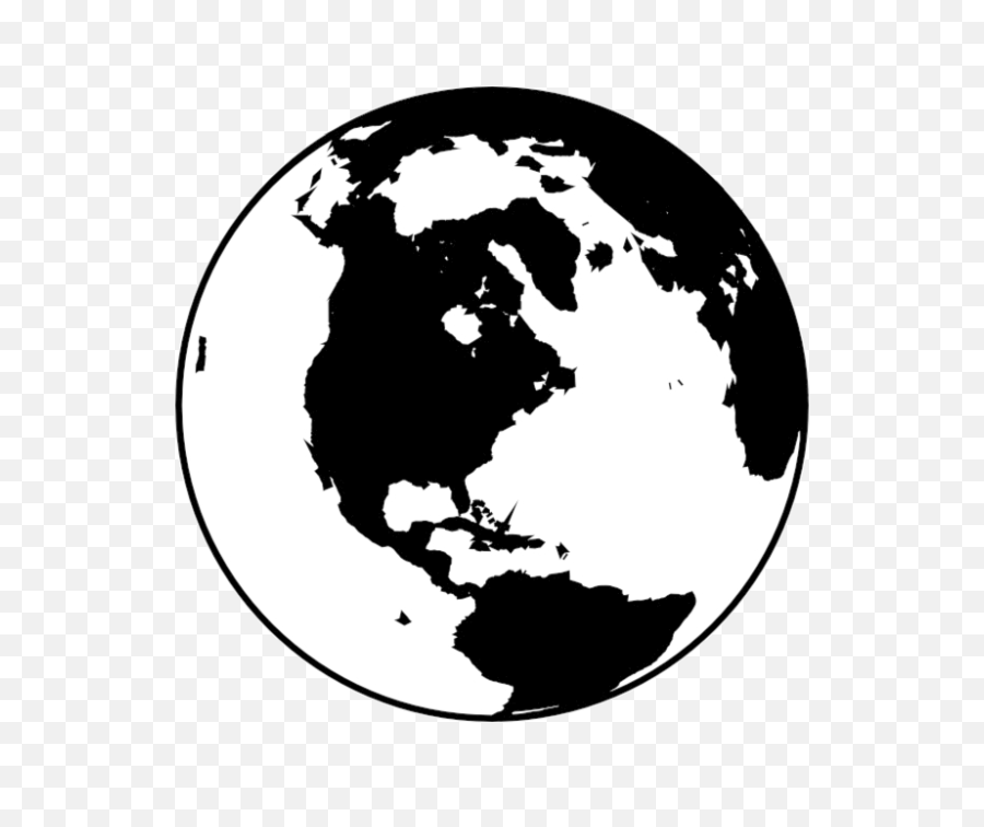 Globe Earth Clipart Black And White - Globe Clipart Black And White Png,Earth Clipart Transparent Background
