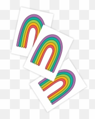 Temporary Tattoos Pastel Rainbow - Graphic Design Png,Pastel Rainbow Png