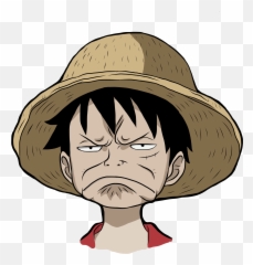 Disappointed Luffy Drawn Using - One Piece Face png