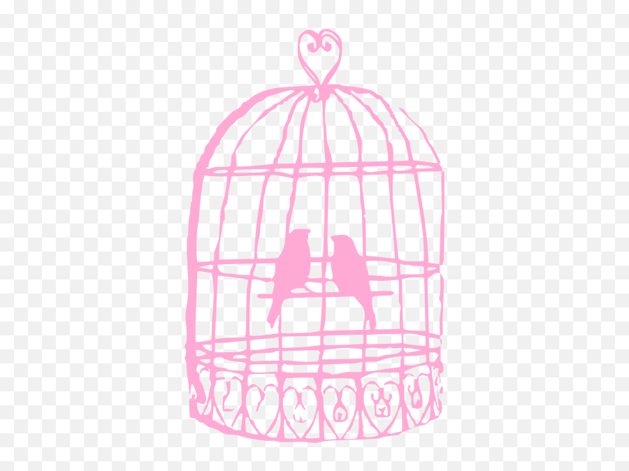 Download Pink Bird Cage Png Image - Birds In Cage Drawing,Bird Cage Png