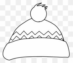 Bobble Cap Hat Winter - Winter Hat Clipart Black And White Png,Winter Hat Png