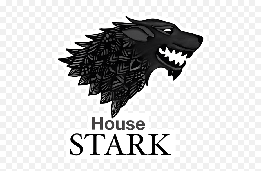 House Stark Hand Art Sticker - Just Stickers Winter Is Coming Game Of Thrones Logo Png,House Stark Logo