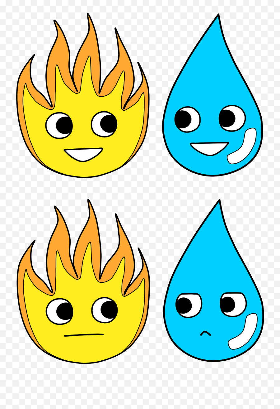 Cartoon Fire And Water Clipart - Happy Png,Cartoon Fire Transparent