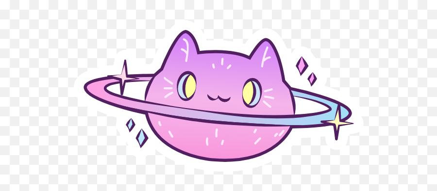 Pink Cat Planet Sticker Stickers Anime - Cute Pink Planet Png,Retina Icon Packs Deviantart