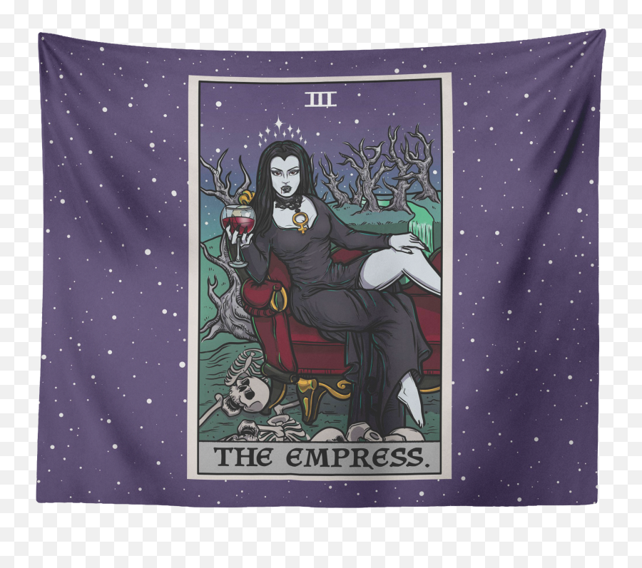 Vampire Empress Tarot Card Halloween Tapestry Gothic Wall Art Goth Hanging Ebay - Empress Tarot Card Png,Pastel Goth Icon