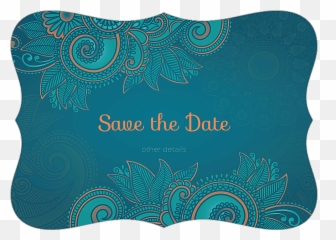 Easy - Touse Save The Paisley Invitation Card Design Template Label Png,Paisley Png