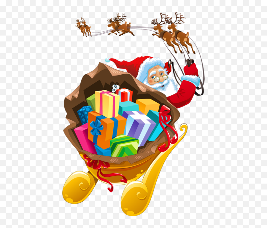 Download Santa Sleigh Png Free - Santa Claus With Sleigh Png,Sleigh Png