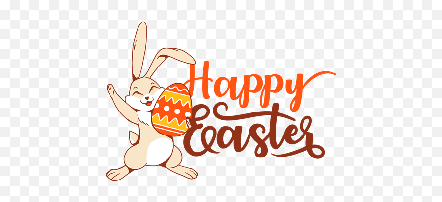 Bunny Rabbit Happiness Easter Egg Greeting Badge - Coelho De Páscoa Png,Happiness Png