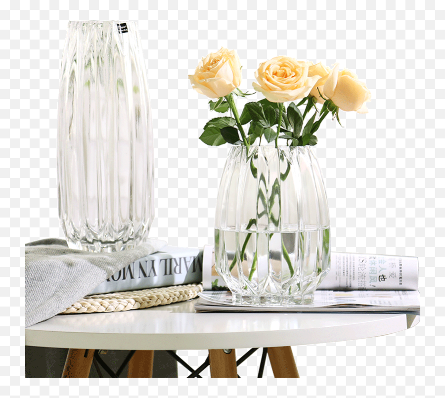 Modern Minimalist Hand - Blown Transparent Lily Rose Rich Vase Png,Lily Transparent