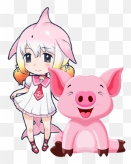 Mq Pink Pig Animals Girl Anime - Pig Clipart Png Pinky