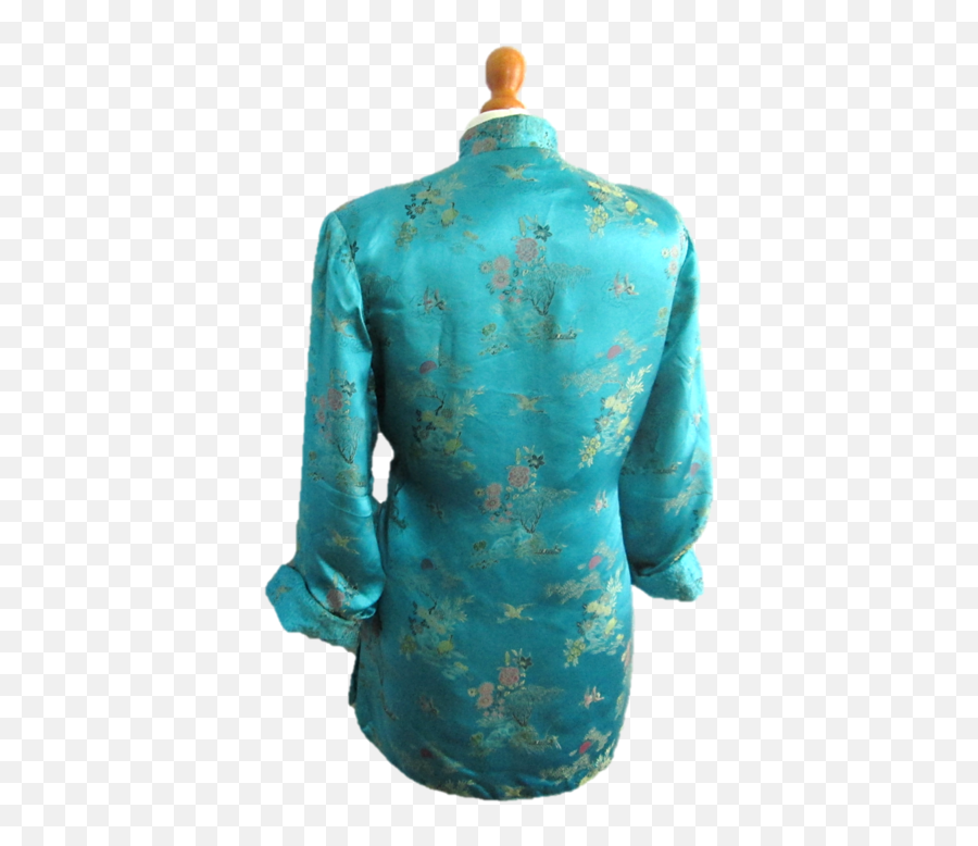 70s Chinese Silk Kimono Jacket Png