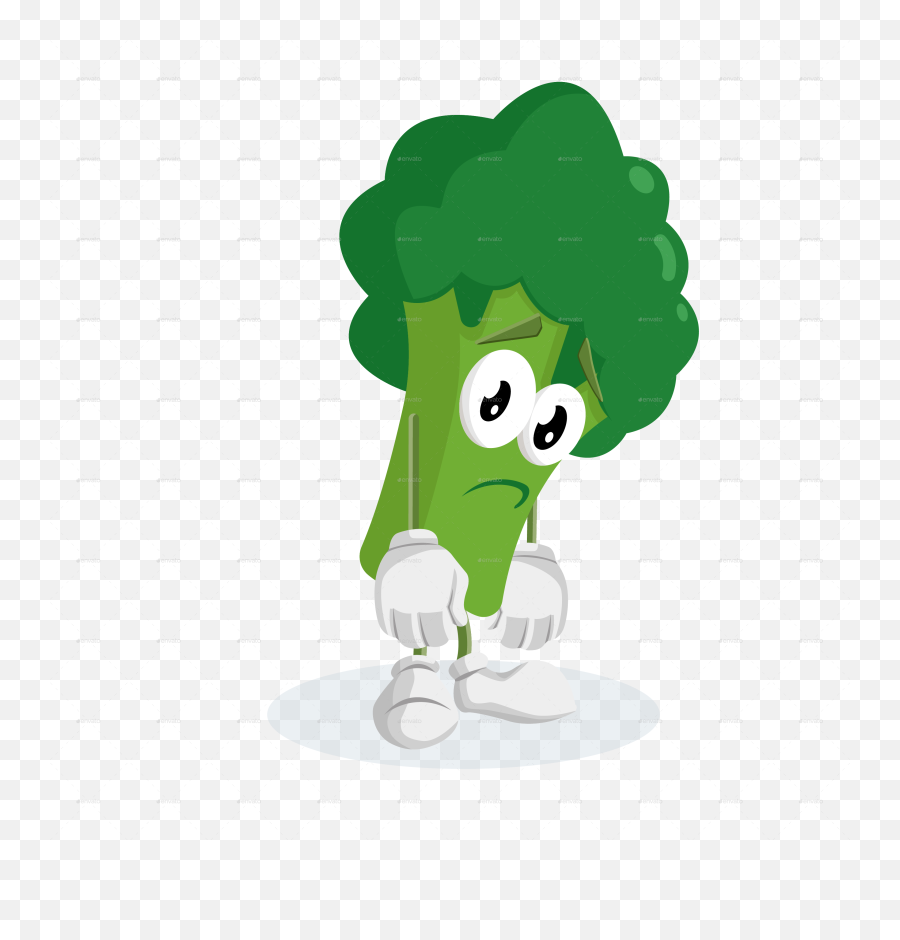 Broccoli Mascot - Broccoli Cartoon Sad Png,Brocoli Png
