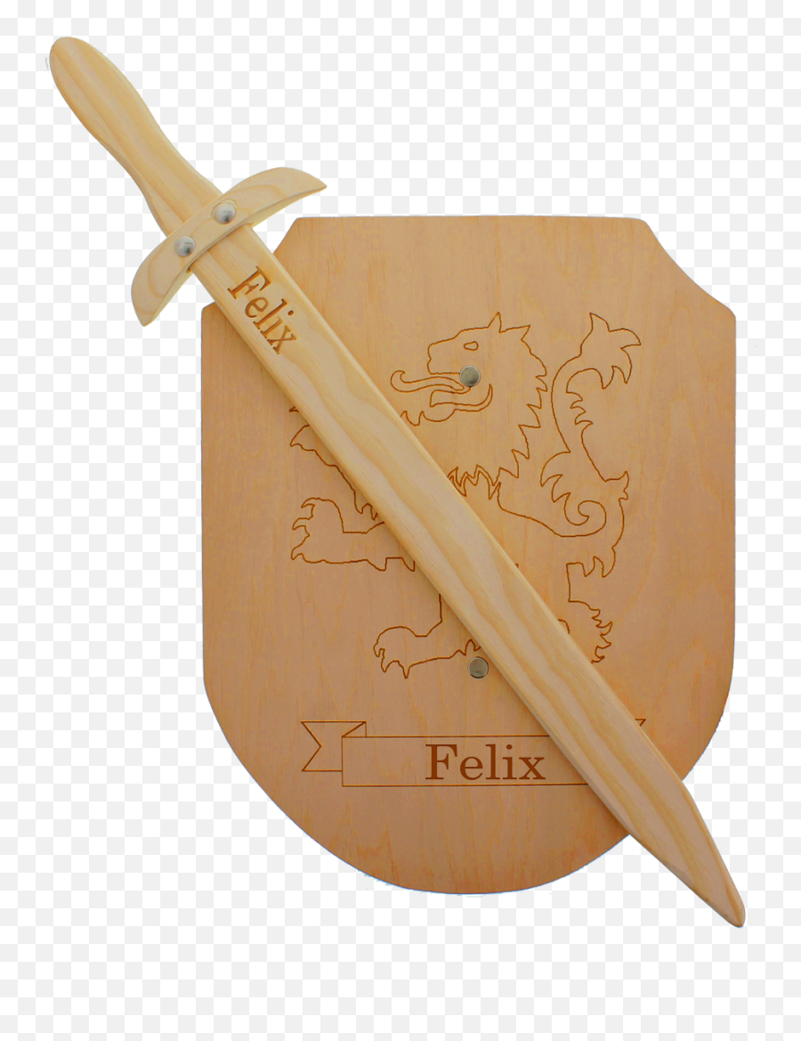 Wooden Sword And Shield With Engraving - Minecraft De Escudo De Madera Png,Sword And Shield Png
