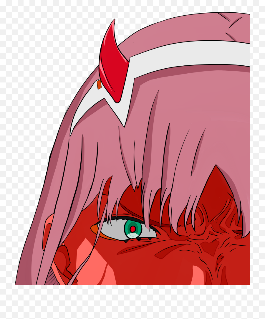 Angry Red Oni Zero Two - Speed Paint Link To Video In Zero Two Minecraft Pixel Art Png,Zero Two Transparent
