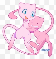 Mew Ditto And Transformed Pokemon Drawn By Zhampy - Fictional Character Png,Ditto Png