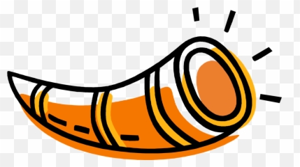 Shofar Ancient Ramu0027s Horn - Vector Image Rosh Hashanah Clipart Black And White Png,Shofar Png