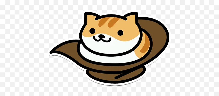 Telegram Sticker 23 From Collection Neko Atsume - Neko Atsume Cowboy Hat Png,Transparent Neko Atsume