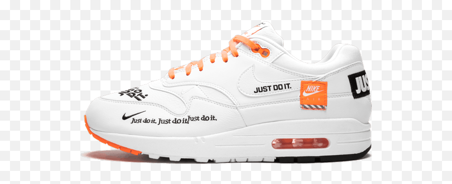 Nike Wmns Air Max 1 Lx Just Do It - White 917691 100 Air Max Blancas Con Naranja Png,Nike Just Do It Logo
