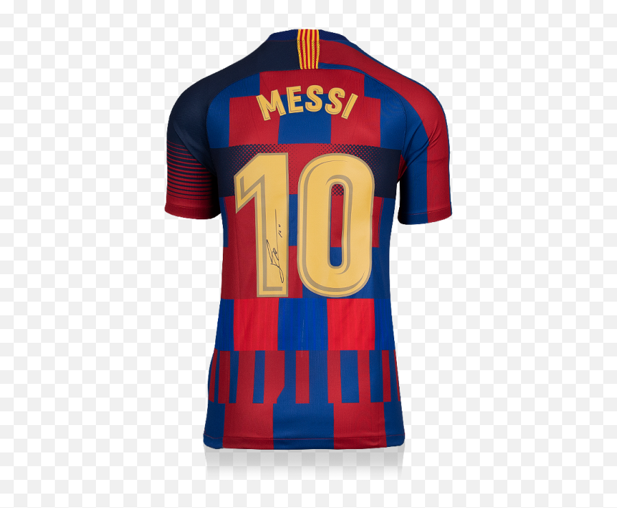 Lionel Messi Official Back Signed Fc Barcelona Home Shirt Nike 20 - Year Anniversary Special Edition Short Sleeve Png,Mess Icon