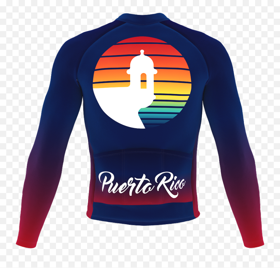 Thermal Long Sleeve Cycling Jersey Puerto Rico Usa State Icon Landmark Identity Men And Women - Long Sleeve Png,Icon Summer Riding Jacket