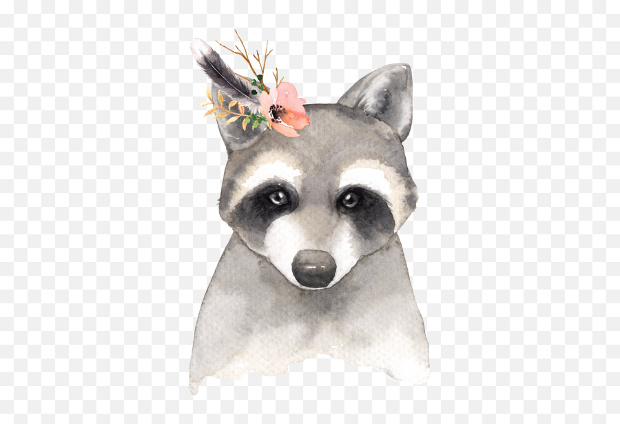 Racoon Print - Watercolor Woodland Animals Png,Racoon Icon