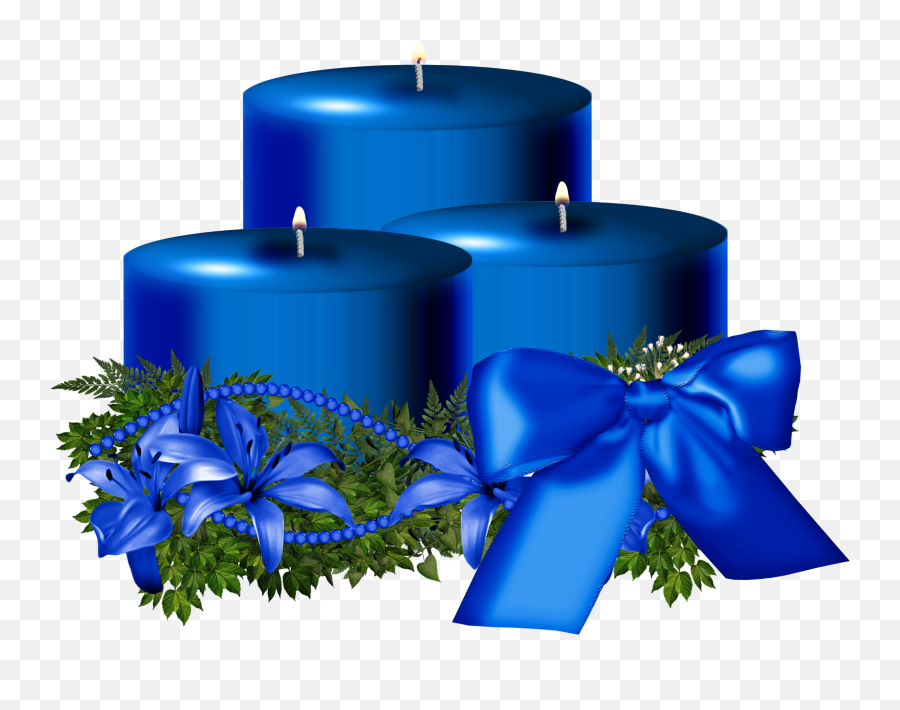 Blue Christmas Candle Png Image - Christmas Candles Transparent Background,Christmas Candle Png