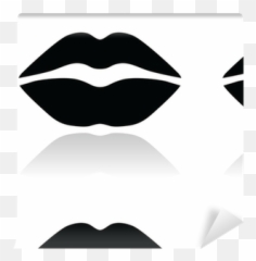 Wallpaper Lips Black Glossy Icon - PIXERSHK Clipart Black png