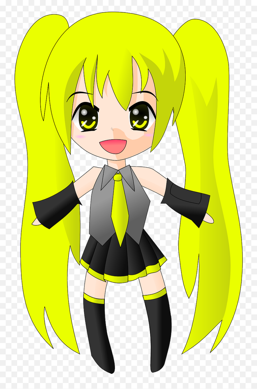 Anime Girl Happy - Free Vector Graphic On Pixabay Anime Vector Png,Anime Smile Png