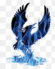 Blue Fire Phoenix Accent Mugs - Phoenix Silhouette Png,Pheonix Png