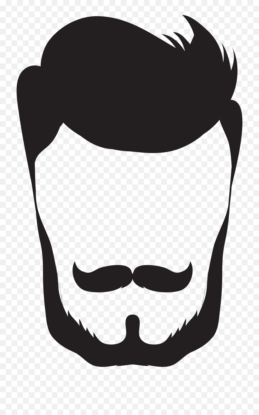 Goatee Drawing Simple Clipart Black And - Beard And Hair Clipart Png,Beard Transparent Background