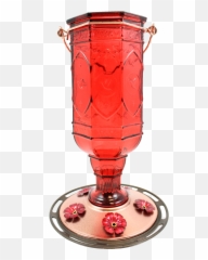 More Birds Red Jewel Glass Bottle Hummingbird Feeder 20 Oz Nectar Capacity Png