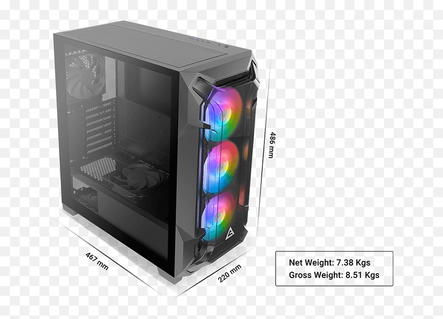 Df600 Flux Is The Best Cheap Gaming Pc Mid Tower Case With - Antec Df600 Flux Png,Fan Icon On Computer Case
